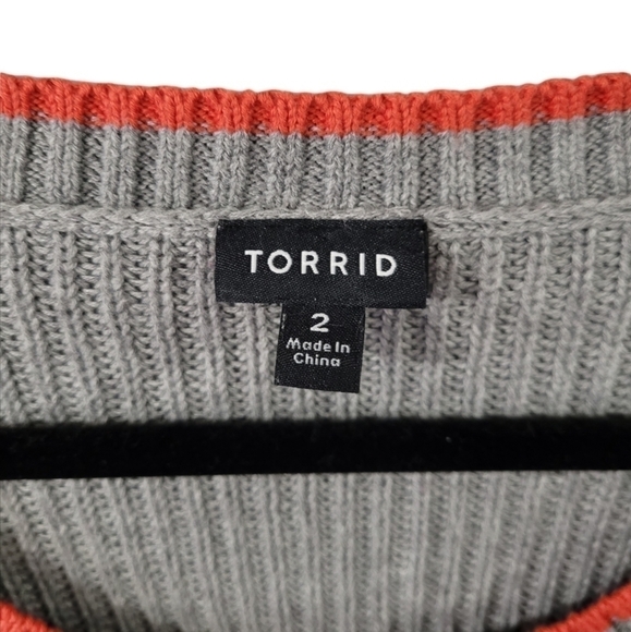 Torrid Chunky Knit Sweater Gray 2 - Picture 3 of 7